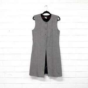 Harve Benard Fitted Wool Tunic Vest Houndstooth